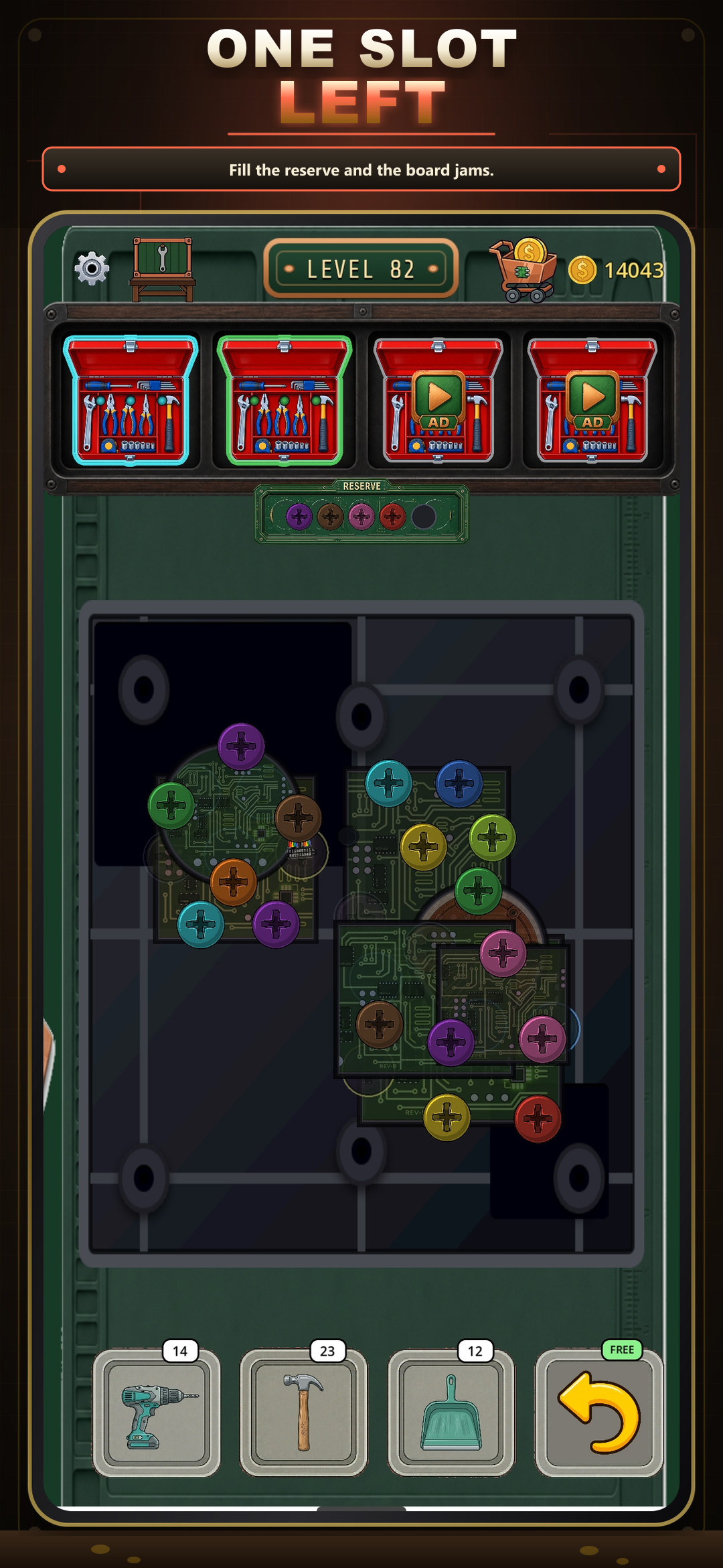 Circuit Sort — one slot left