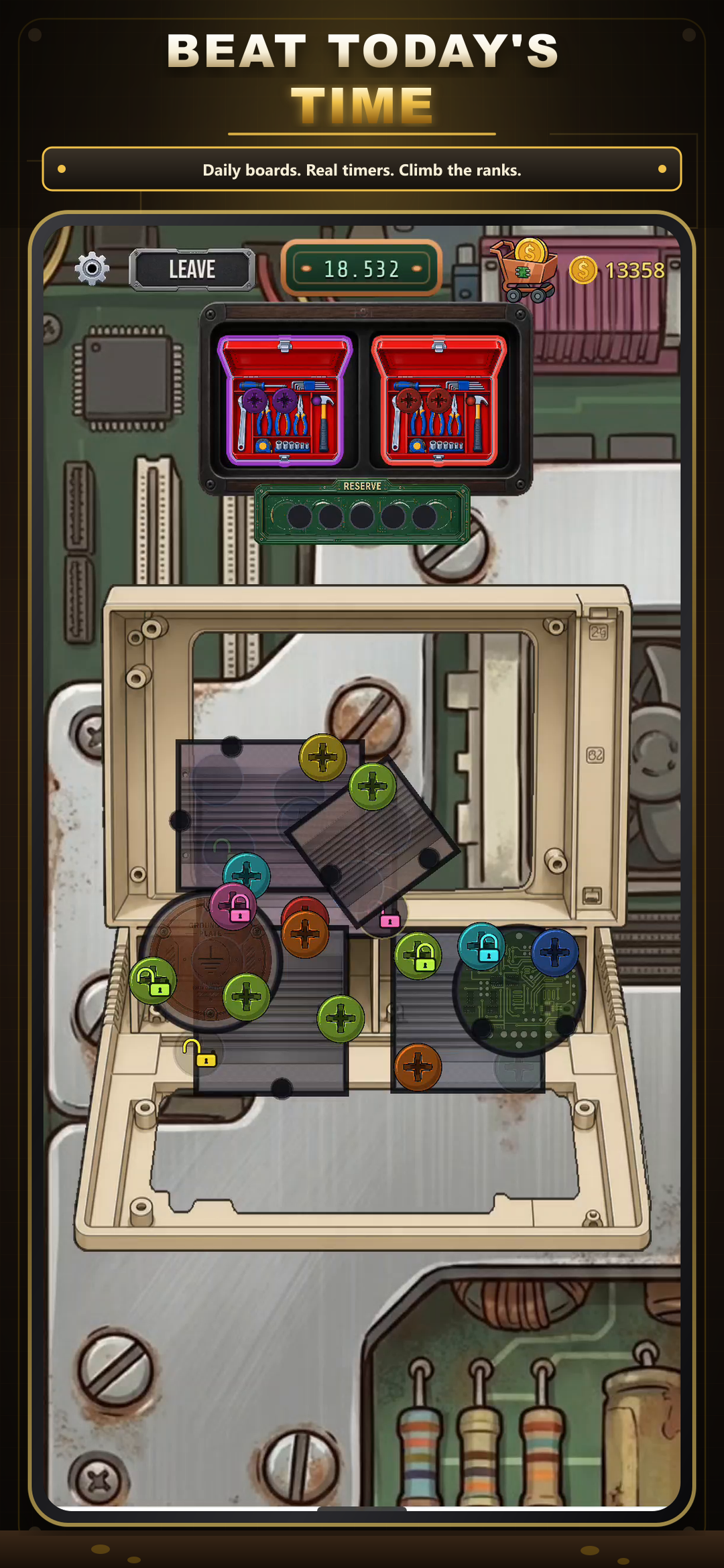Circuit Sort — beat today's time