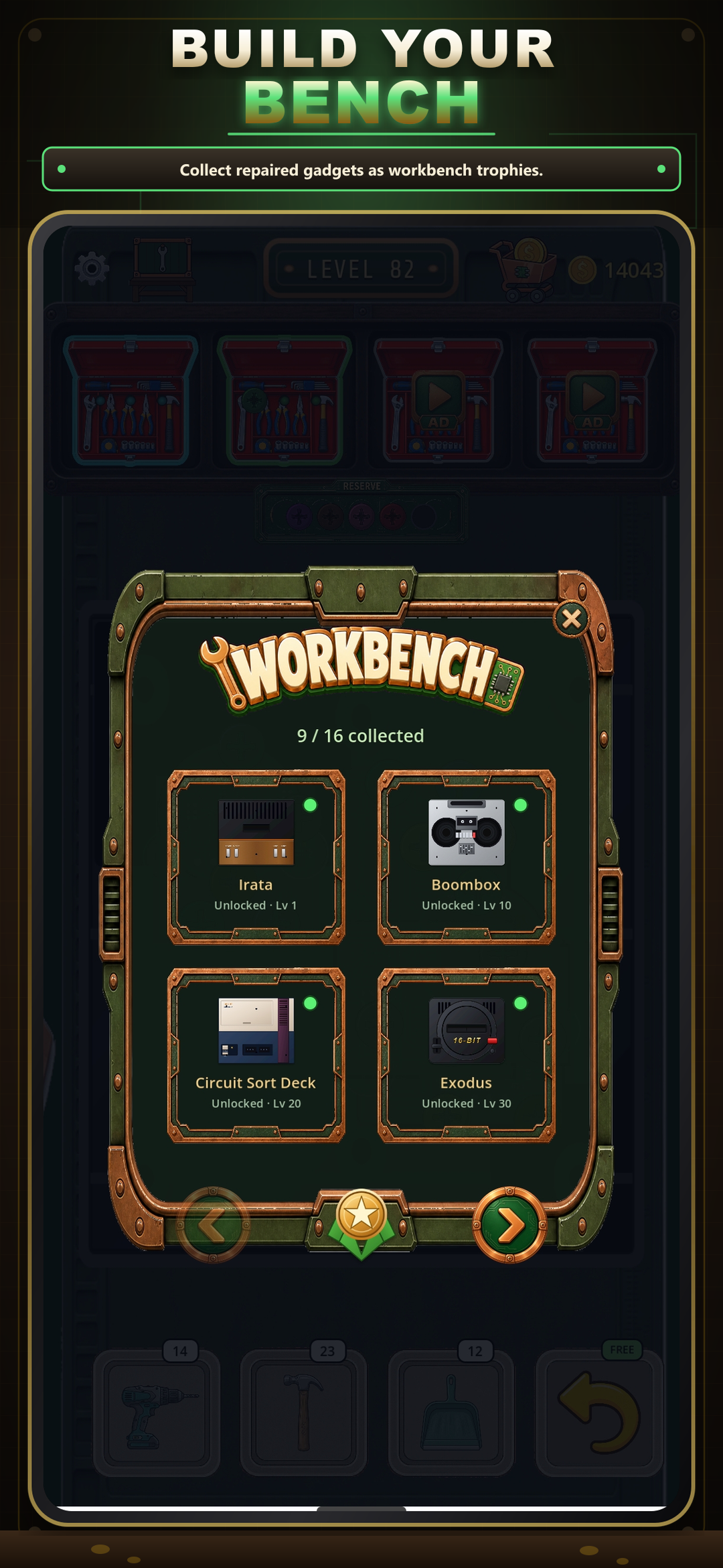 Circuit Sort — build your bench