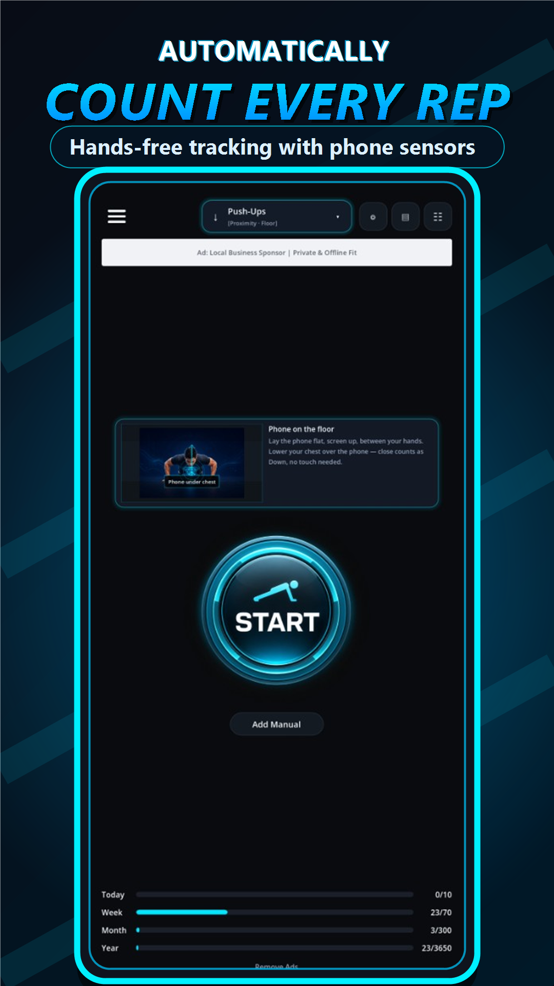SensorFit — home and start