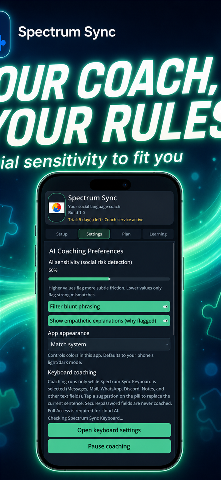 Spectrum Sync iOS — customize