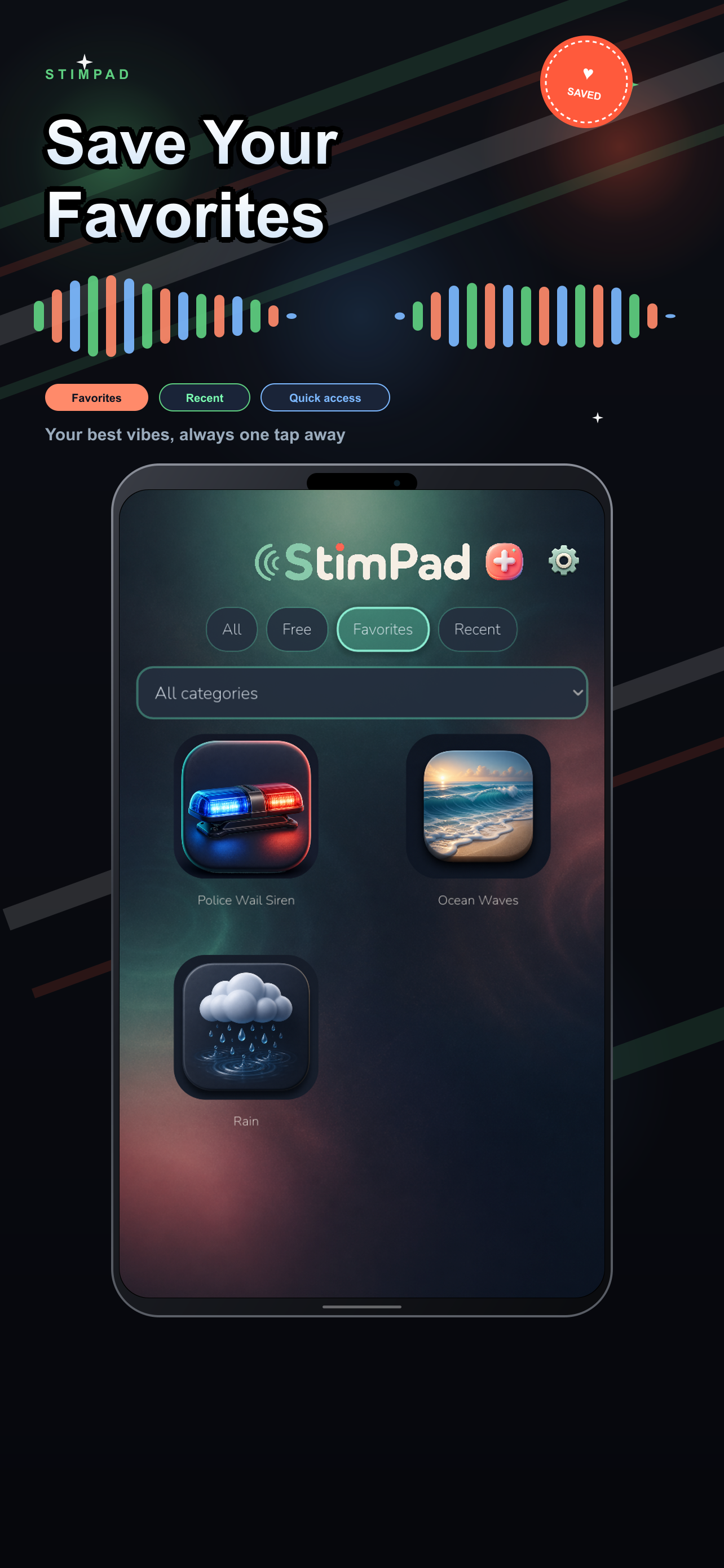 StimPad — save your favorites