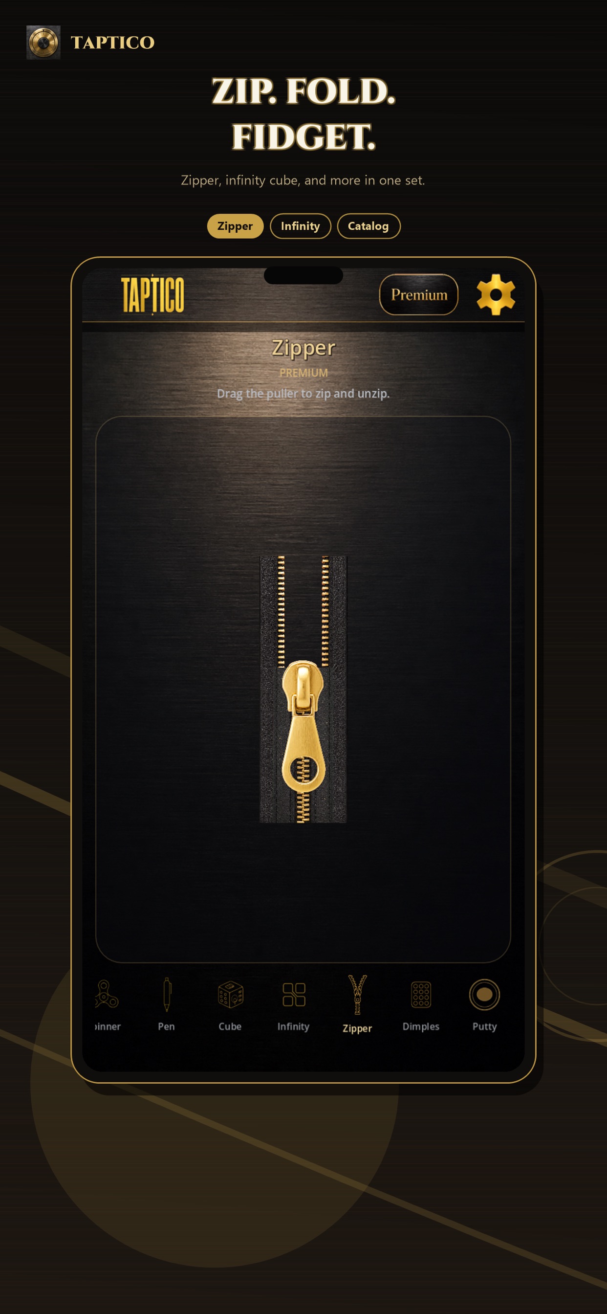Taptico — zip and fold