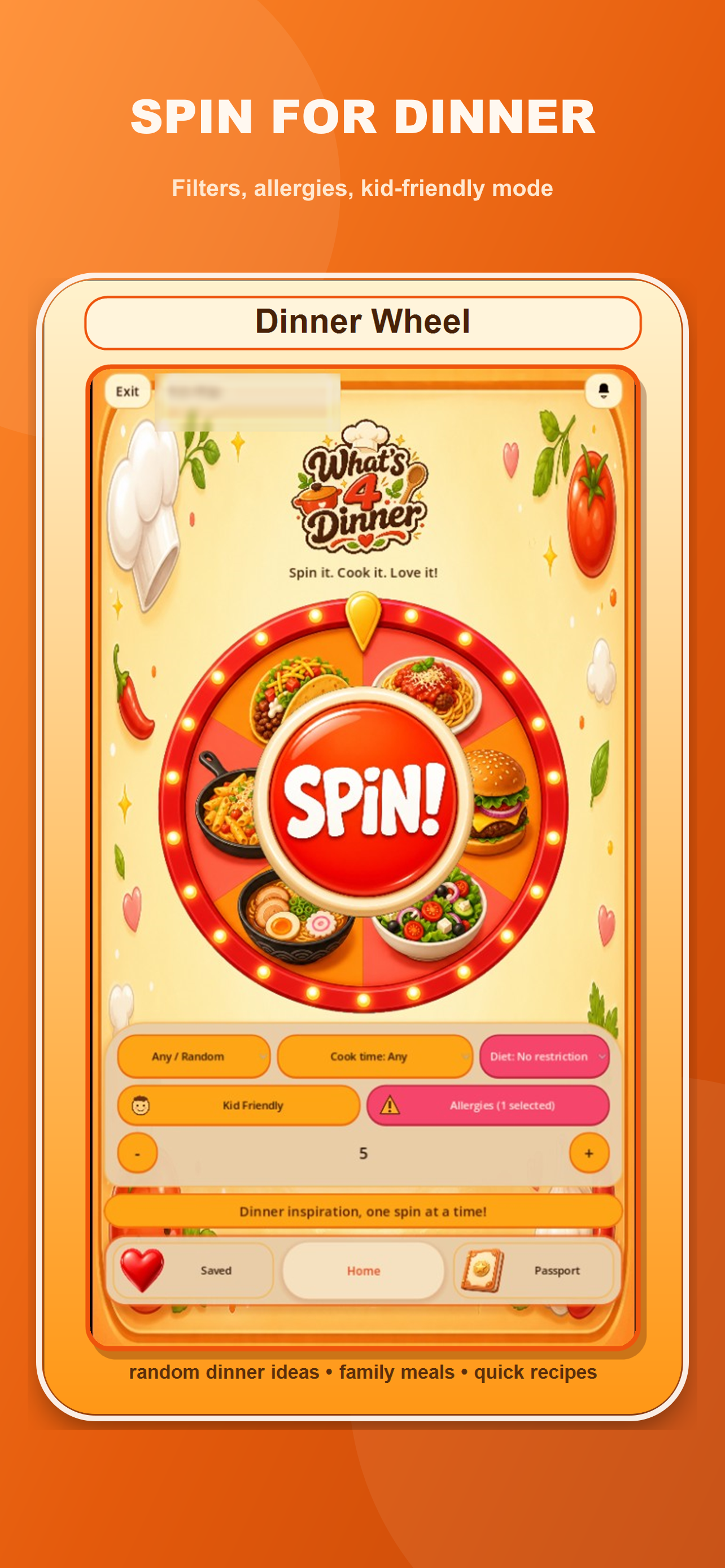 What's 4 Dinner — spin for dinner